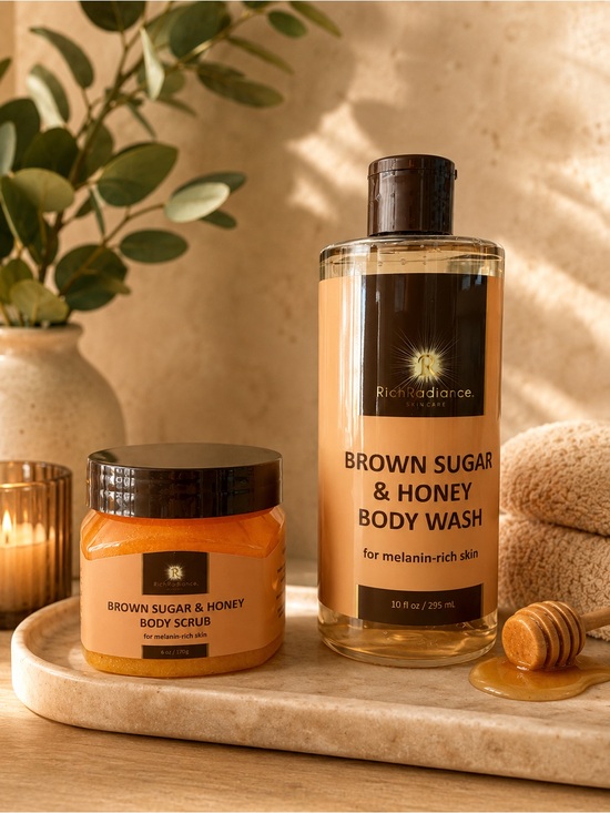 Other - Rich Radiance Skincare Brown Sugar & Honey Body Wash & Scrub Duo